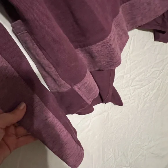 S LOGO Lori Goldstein Eggplant Waterfall Open Front Cardigan - Picture 9 of 10